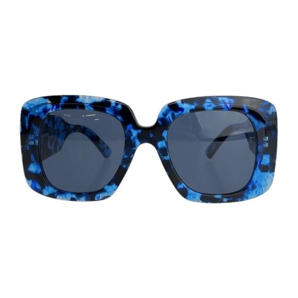 Balenciaga Square Full Rim Blue Marble Silver Hardware Bb0119 S 003 5323 140 main image 8